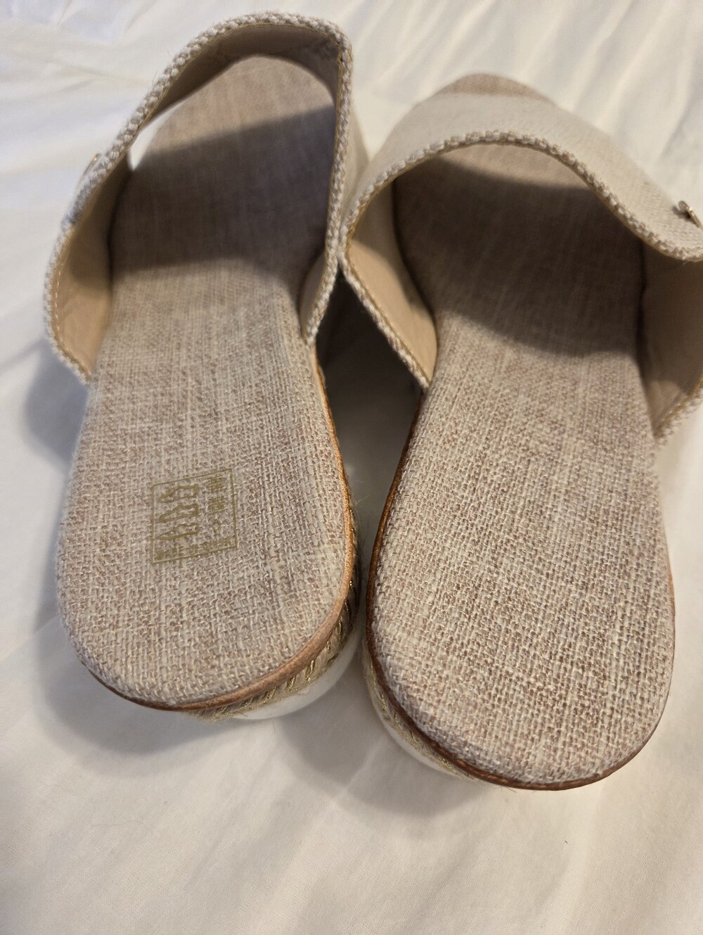 Unlisted Beige Textured Slide Wedge Mules - Picture 5 of 6
